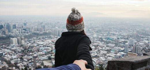 man and woman holding hands